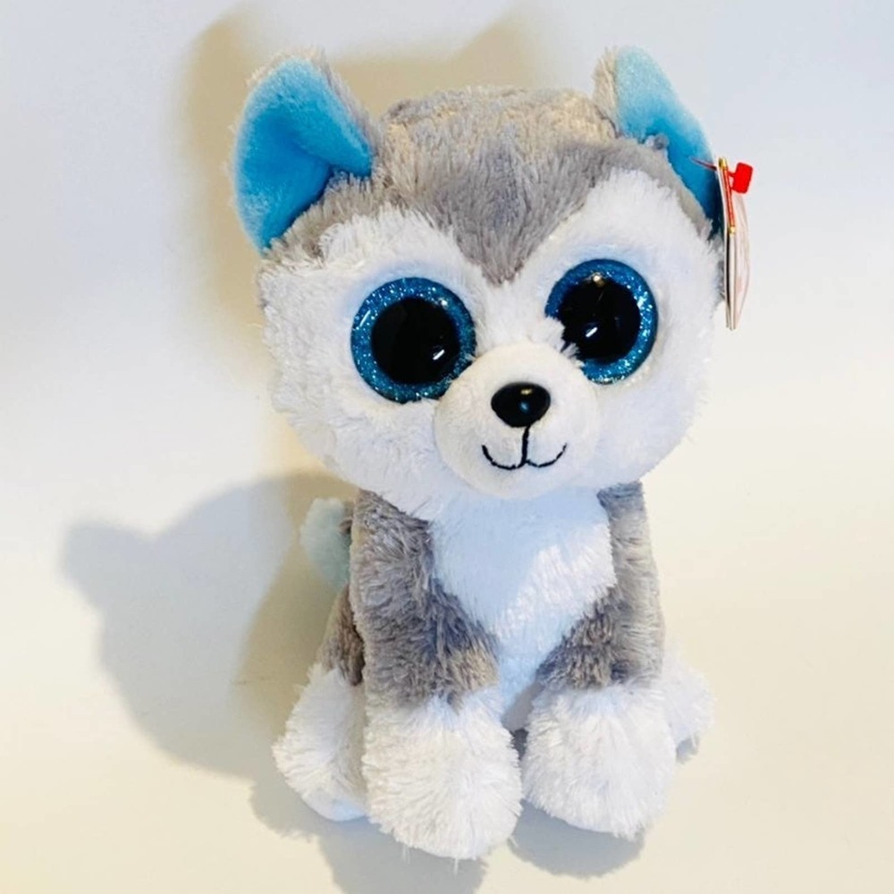 TY slush husky dog plush puppy w tags